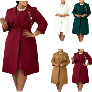 Trajes de Alta Calidad para Mujer D610, Conjunto de Oficina Elegante, Traje Elástico Ajustado + Vestido con Tirantes, Conjunto de Dos Piezas para Mujer - Product Image 1