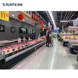 Vitrine réfrigérée commerciale ouverte pour la vente au comptoir, utilisée pour les produits <span class=keywords><strong>de</strong></span> <span class=keywords><strong>charcuterie</strong></span>, les poissons, les aliments frais, la viande fraîche - Product Image 3