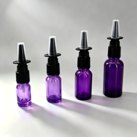 Flacon pulvérisateur nasal en verre violet de 5 ml à 30 ml avec buse noire, vide et rechargeable, pour liquides médicaux et cosmétiques