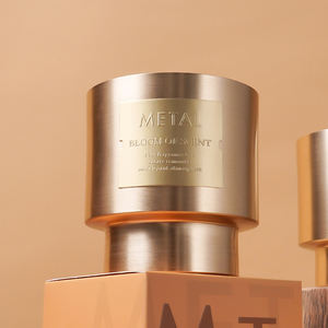 Velas de Cera de Soja con Etiqueta Personalizada, Aroma Relajante, Decoración de Hogar Hecha a Mano, en Frasco Metálico Dorado, para Diwali, San Valentín y Festividades - Product Image 2