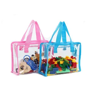 Großhandel transparente PVC-Handtasche für Damen Spielzeug Aufbewahrung Totebags wasserdichter Makeup-Beutel für Reisen modische durchsichtige Einkaufstaschen
