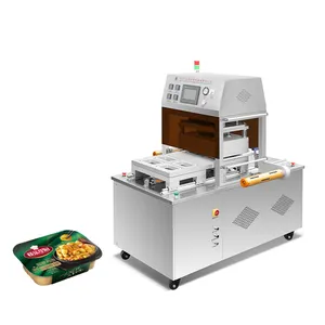 4 Case Tray Modified Atmosphere Vacuum Packaging Machine Auto Sealing Machine Automatic Food Tray Sealer Sealing Machine