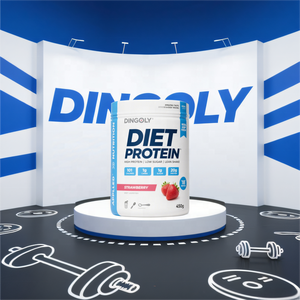 Supplément de santé aromatisé à la fraise en poudre de protéine de régime à haute teneur en protéines à faible teneur en glycoprotéines OEM - Product Image 2