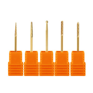 High Quality Tungsten Carbide <b>Nail</b> Drill Bit Golden Black Blue Tapered Electric Manicure Machine Steel Cuticle Milling Cutter - Product Image 4