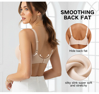 Sujetador sin aros con corte láser y borde festoneado, talla grande, cierre trasero, push-up, XL XXL, para mujer, sin aros, para pechos grandes