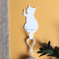 Offre Spéciale mignon chat queue forme décorative métal mur porte vêtements manteau crochet support fer chat clé cintre