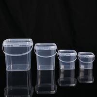 Gobelet en plastique transparent carré en PP avec logo personnalisé, avec poignée et couvercle, pour thé, jus, lait, 5oz, 12oz, 16oz, 24oz, 32oz