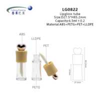 Tubes de brillant à lèvres en forme de coeur de luxe 6.5ml Emballage unique avec capuchon transparent et baguette Logo personnalisé pour les cosmétiques
