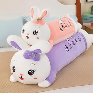 かわいい長いうさぎのぬいぐるみ枕、寝室の装飾や睡眠の仲間として使える柔らかいぬいぐるみ人形 - Product Image 1