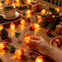 Guirlande lumineuse LED de Noël en forme de cône de pin, lumières féériques à suspendre pour la décoration de chambre, d'ambiance, d'arbre de Noël et de maison