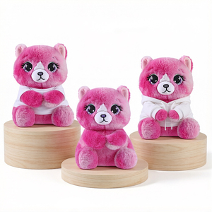 Adorable Peluche Chat Rose Tie-Dye Super Douce avec Doublure en Maille et Grands Yeux Scintillants, T-Shirt Décontracté - Product Image 1