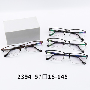 Muminumia Gafas rectangulares de media montura para hombre, de aleación de aluminio y magnesio, ligeras, 2394 - Product Image 3