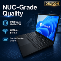 Ordinateur portable NUC GR180 I7 13620H Intel 15,6 pouces, PCIe 4.0 M.2 SSD, WiFi 6, RJ45, noir métallique, ordinateurs portables portables pour étudiants, vente en gros