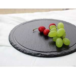 Platos Biodegradables Personalizados para Restaurantes, Platos Redondos de Pizarra para <span class=keywords><strong>Sushi</strong></span> y Filetes con Ranura - Product Image 1