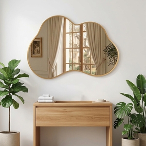 <span class=keywords><strong>Specchio</strong></span> da Parete Decorativo Moderno a Forma di Nuvola in Vetro ad Alta Definizione con Cornice per Camera dei Bambini, Soggiorno, Bagno, Corridoio, Ingresso - Product Image 1