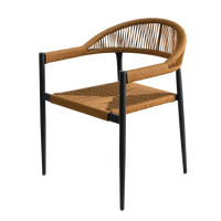 Ensemble table et chaises d'extérieur moderne, résistant aux UV, en rotin PE, coussins imperméables, structure en métal thermolaqué, chambre à coucher, salon