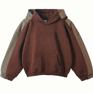 Sweat à capuche oversize de luxe en molleton de coton épais 420 g/m² avec poche, pour homme et femme, style vintage streetwear noir uni, idéal pour l'hiver - Product Image 2