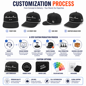 Laser Perforated Custom 5 Panel Golf Hat Performance Fabric <b>Rope</b> 3D Embroidery Logo Outdoor Sport Unisex Quick Dry - Product Image 2