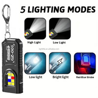 Porte-clés multifonctionnel EDC, lampe torche rechargeable, clip en acier, magnétique, lampe de poche extérieure, mini lampe torche avec lumière de travail COB