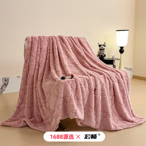 Manta de Piel de Conejo de Lujo, 120x200cm, 150x200cm, 180x200cm, 200x230cm, Gruesa, de Color Sólido, para Otoño e Invierno, para Cama, Sofá o Siesta - Product Image 2