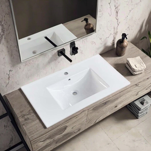 Hiện đại thanh lịch một mảnh gốm lưu vực duy nhất-lỗ vòi núi mỏng cạnh bán nhúng đá cho phòng tắm bồn rửa khách sạn sử dụng 5-năm - Product Image 2