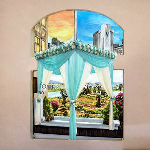 Tenda a doppio strato con stelle e onde intagliate per ragazze, decorazione romantica per camera da letto, oscurante, ecologica, personalizzabile - Product Image 3