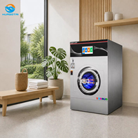 Laveuse-sécheuse tout-en-un 22 kg à séchage rapide avec logo personnalisé, désinfection, paiement par QR code pour laverie automatique à grande porte