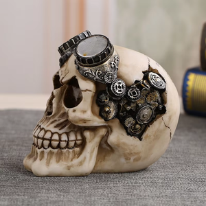 <span class=keywords><strong>Horreur</strong></span> pour statue de tête de crâne SKB02 nouveau style artisanat en résine pour cadeau de fête d'halloween - Product Image 3