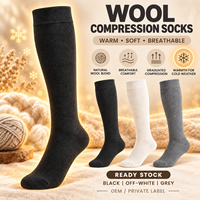 Chaussettes de compression en laine mérinos chaudes et respirantes, hauteur genou, pour le soutien des jambes, idéales pour les voyages, la randonnée, la course à pied et les activités de plein air, pour hommes et femmes