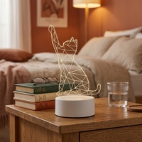 Lampe de nuit LED 3D personnalisée, lampe de table en acrylique alimentée par USB pour la chambre des enfants, cadeaux d'anniversaire et de fêtes