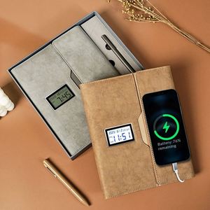 Libreta de Negocios de Alta Gama, Luminosa, con Carga Inalámbrica, Triple Pliegue, de Cuero PU, Personalizable, para Registro de Reuniones, con Caja de Regalo y Logotipo - Product Image 1