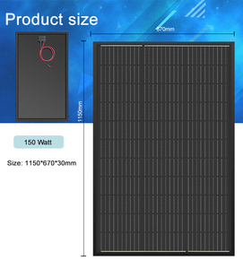 Panneaux solaires à tuiles, entièrement noirs, panneaux photovoltaïques mono 18 volts, panneau solaire 150 watts - Product Image 6