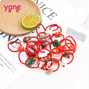 Christmas hair band popular rubber band set red elastic hair rubber bands for kids