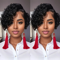 Perruque courte en dentelle frontale de 6 pouces avec cheveux humains bouclés courts, perruque en dentelle frontale brésilienne, perruque en cheveux humains, perruque en dentelle frontale 13X1 PerisModa