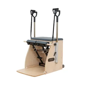 Máquina reformadora de madeira de faia para pilates, máquina de cinco peças com núcleo de cama deslizante para academia em casa, fitness, ioga, exercícios corporais, venda direta da fábrica