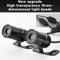 Système d'éclairage décoratif universel en aluminium pour moto, projecteur de sol à 2 lentilles, lumière de projection aile d'ange droite