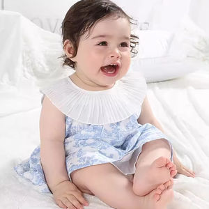 OEM Boutique estate senza maniche eleganti abiti da bambina bianchi girocollo floreale per bambini vestiti per neonati - Product Image 2