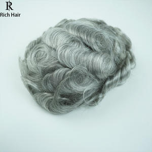 Richhair Right Sistema per <span class=keywords><strong>Uomo</strong></span> con Base in PU/Lace Ultra Sottile 0,02mm, Capelli Indiani Remy, Stili a Onda Naturale, Nodi Invisibili, Personalizzabile 110% - Product Image 1