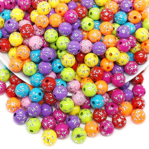 8mm - 10mm transparente esmerilado agujero recto cuentas acrílicas DIY materiales hechos a mano pulseras cadenas de teléfono móvil fabricación de joyas - Product Image 5