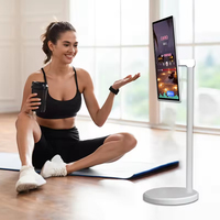 Televisor Móvil Inalámbrico de 32 Pulgadas, Monitor Android IPTV con Pantalla Táctil, Televisor Inteligente Portátil Recargable de 12V con Cámara HD