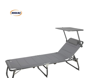 Silla cama de playa <span class=keywords><strong>5</strong></span> posiciones reclinables sombrilla ajustable al aire libre portátil plegable tumbona para playa - Product Image 4