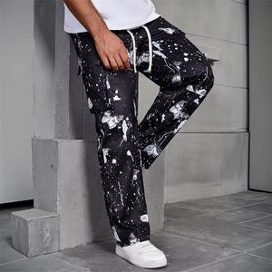 กางเกงลำลองทรงหลวมสำหรับผู้ชายเอวมีเชือกรูดพิมพ์ลายผีเสื้อมัดย้อมแนวสตรีทแฟชั่นตามสั่ง - Product Image 2