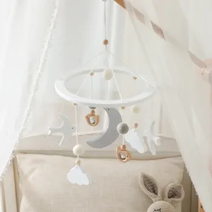 Conception d'oiseau en bois, cloche de lit, jouet suspendu, décoration de berceau Mobile pour bébé, vente en gros