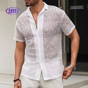 Nouveau cardigan en <span class=keywords><strong>dentelle</strong></span> pour hommes, mode africaine, <span class=keywords><strong>chemise</strong></span> en filet ajouré pour hommes, crochet, 2025 - Product Image 3