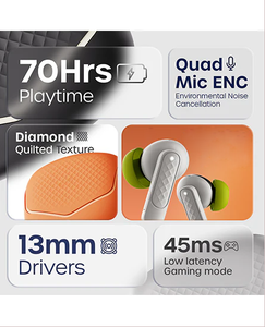 Écouteurs sans fil Brightblue Z40 V2.0, autonomie de 70 heures, réduction de bruit ENC et ANC, faible latence de 45 ms, Bluetooth, bleu arctique, Rue Wireless - Product Image 6