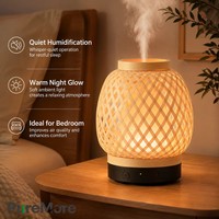 Diffuseur d'huiles essentielles à ultrasons avec lumière LED 7 couleurs, minuterie, grain de bois, brume froide silencieuse pour la maison, la chambre, le bureau, diffuseur d'arômes