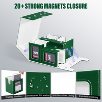 JUZI Vente en gros Boîte de rangement pour cartes TCG en cuir PU, étanche, avec plateau à dés, pour plus de 110 cartes, Boîte de deck Commander pour cartes TCG