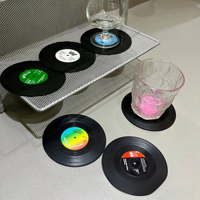 Ensemble de sous-verres rétro personnalisés en plastique ABS, 6 pièces, résistants à la chaleur, réutilisables, décoration de table et murale pour café, thé, bière, fêtes