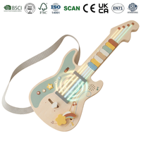 Nouvelle Arrivée Guitare Électrique en Bois pour Enfants, Instrument de Musique de Simulation, Jouet Rechargeable avec Lumières et Sons, Cadeau, Table d'Activités