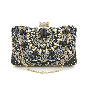 Sac à dîner fait à la main perle broderie diamant mode rétro soirée pochettes avec cristal sac <span class=keywords><strong>tendance</strong></span> 2024 - Product Image 5